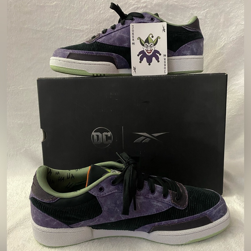 Reebok Men's Purple Black Joker-Themed Athletic Shoes